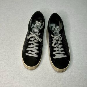 P448 John Sneaker Blitz Shoes Size 40 US 9-9.5 Sparkle Glitter Black Leather